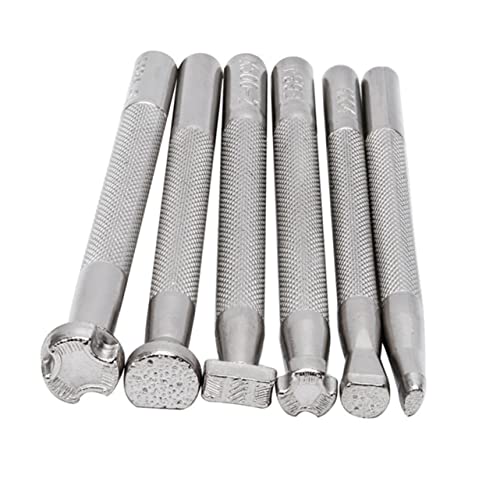 NUOBESTY 18 Pcs Ferramentas de impressão de couro Ferramentas de estampagem de couro Conjunto de fer