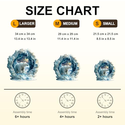Jigfoxy Wooden Puzzle for Adults, Polar Bear Jigsaw Puzzles for Adult, Unique Animal Shape Wood Cut Puzzles, Christmas Thanksgiving Gifts for Friends Family (L-13.4 * 13.4in-265pcs) - Image 4