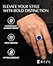 RTZN® Lapis Lazuli Ring for Men — Premium Silver Signet Rings for Men — 100% Waterproof & Non Tarnish Blue Stone Rings for Mens (SIZE: 9)