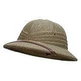 e4Hats.com UPF 50+ Pith Helmet Twisted Toyo with Flower Ribbon - Tweed OSFM
