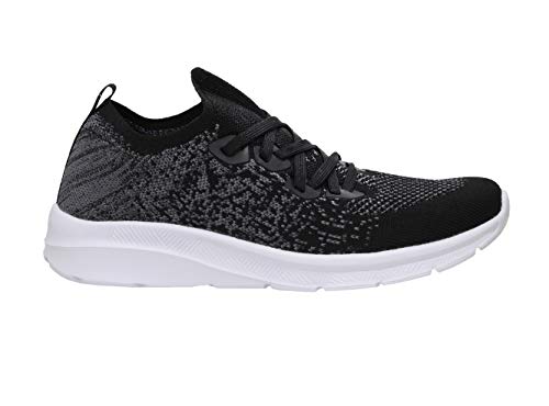 CUSHIONAIRE Women's Dane Stretch Knit lace up Sneaker +Memory Foam & LiteSole Technology2