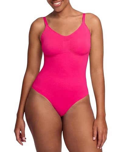 creamy fabrics Damen Figurformender Shapewear Bodysuit mit String-Rückenteil Nahtloser Body für unsichtbaren Sitz Starke Kompression Bauch & Taille Verstellbare Träger