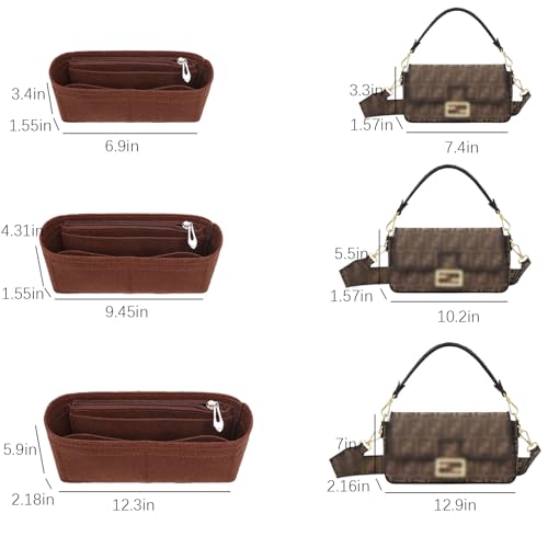Lckaey Filz-Geldbörsen-Organizer für FENDI Baguette-Taschen für Fendi Handtaschen, Baguette-Organizer, Y090coffee-L