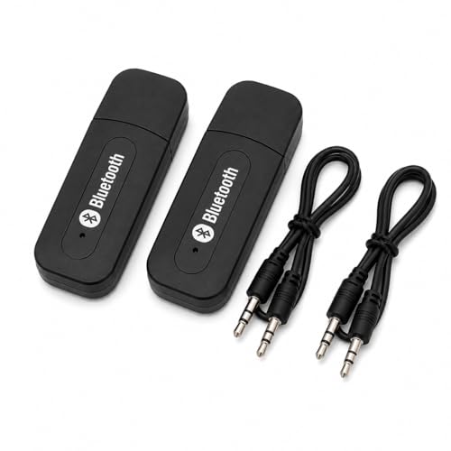 Image of Bluetooth Music Receiver 2 Pack Wireless Audio Adapter 3.5mm AUX Bluetooth 5.0 Car Speaker Music Streaming Device