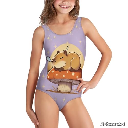 Image of Girls One Piece Swimsuits Sleeveless Lightweight Bathing Suit Beach Swim Suit Quick Dry Swimwear 5-14 Y