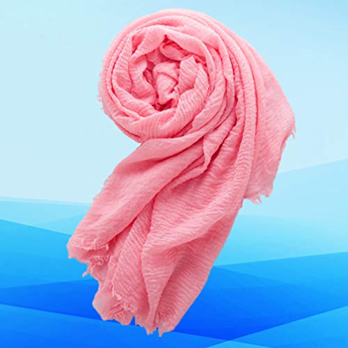 Cachecol de linho de algodão turbante, xale muçulmano, cachecol de linho, cachecol de pescoço para v