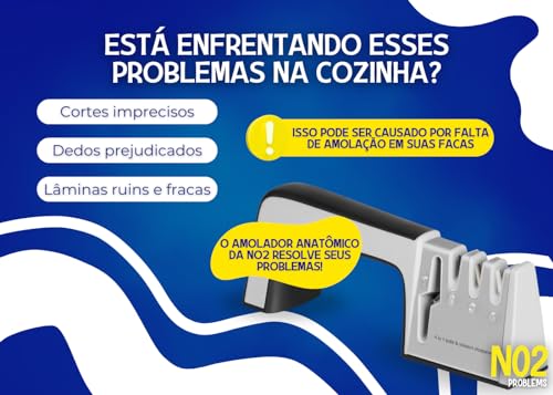 Amolador Afiador De Facas Tesoura 4 X 1 Profissional Cozinha NO2Problems - Afie com Precisão