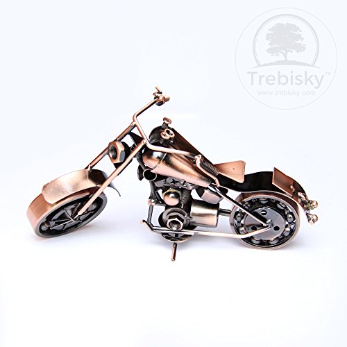 Trebisky Metal Motorcycle Sculpture (Copper Sportster) – Vintage Scrap Art Desk Decor for Office & Home, Unique for Dad, Men, Father, or Biker Enthusiasts by Trebisky - Image 2
