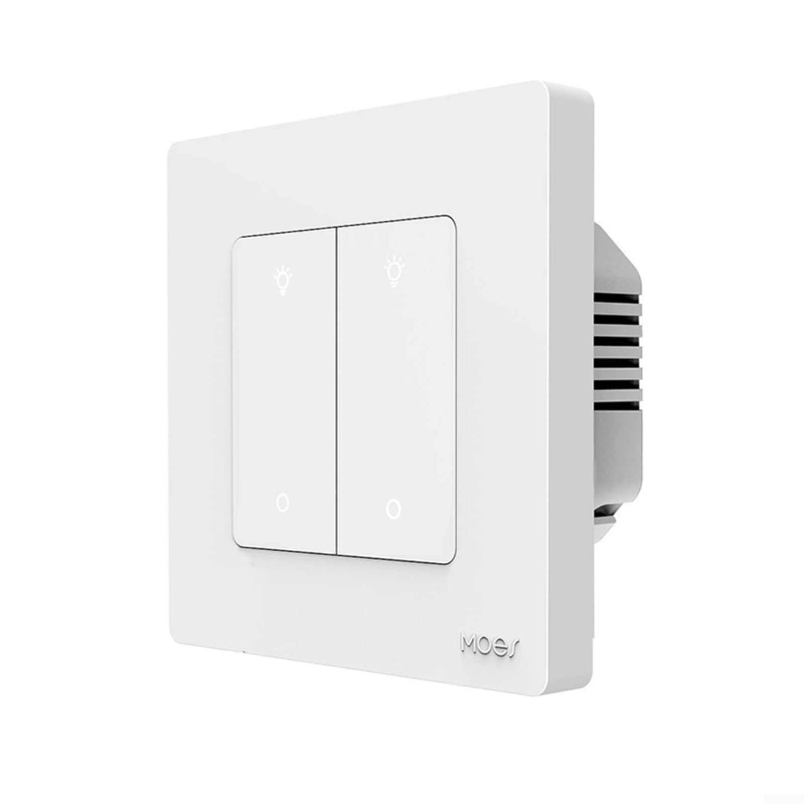 FUBESK Smart Dimmer Switch for Zigbee Light Dimming APP Work Home Dimmable Wireless Scheduled and Remote Control(white 2 Gang)