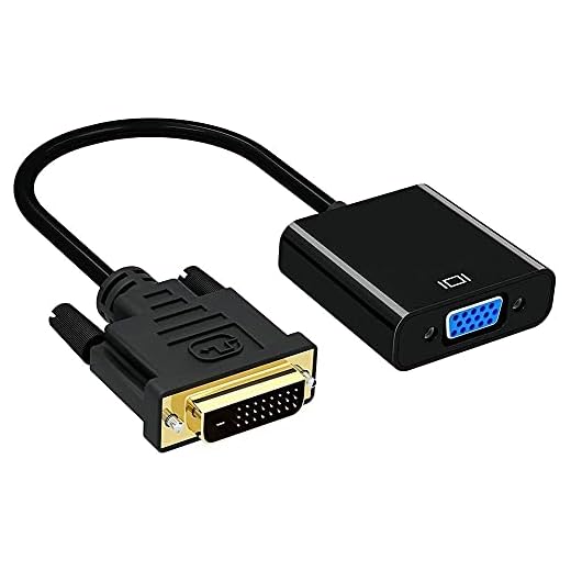QIANRENON DVI-D to VGA Adapter Dual Link 24+1 Male to VGA Female Video Extension Cable Adapter 1080p for Connecting DVI-D Systems to VGA Monitors Black 9.8in（25cm）