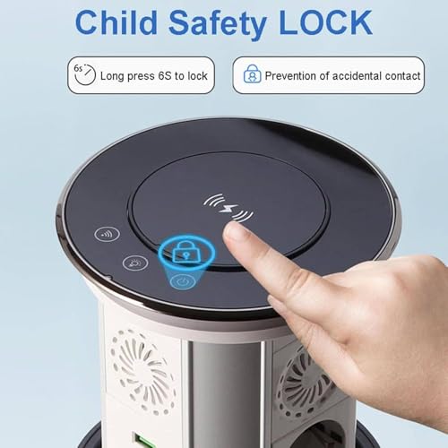 Hogar Inteligente, regleta automática con diseño retráctil, Puerto USB, Carga inalámbrica, Altavoces Bluetooth y conectividad Wi-Fi.