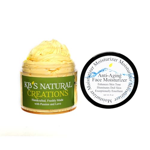 KBs Natural Creations Anti-Aging Moisturizer – Deep Hydration Face & Neck Cream with Hyaluronic Acid, Vitamin C & CoQ10 – Smooth Matte Finish, Makeup Friendly (4oz)