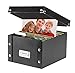 Snap-N-Store Index Card Holder Storage Box - Collapsible Organizer Box fits 1100 Flash Cards - Business, Recipe, or Note Card - 5 x 8, 1 Pack