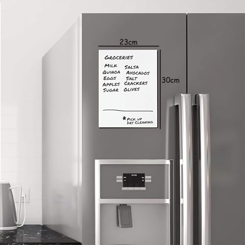 Image of GLUN Flexible Magnetic White Board Planner Sheet (23x30cm, Landscape) +1 Marker Pen Kitchen Fridge /Office Use