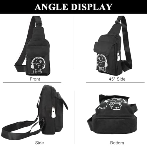 Image of GUSTAVE Sling Bag for Men And Women, Small Crossbody Bags for Men Oxford Cloth Waterproof Lightweight Side Bag Shoulder Bag Men for Outdoors Traveling Casual
