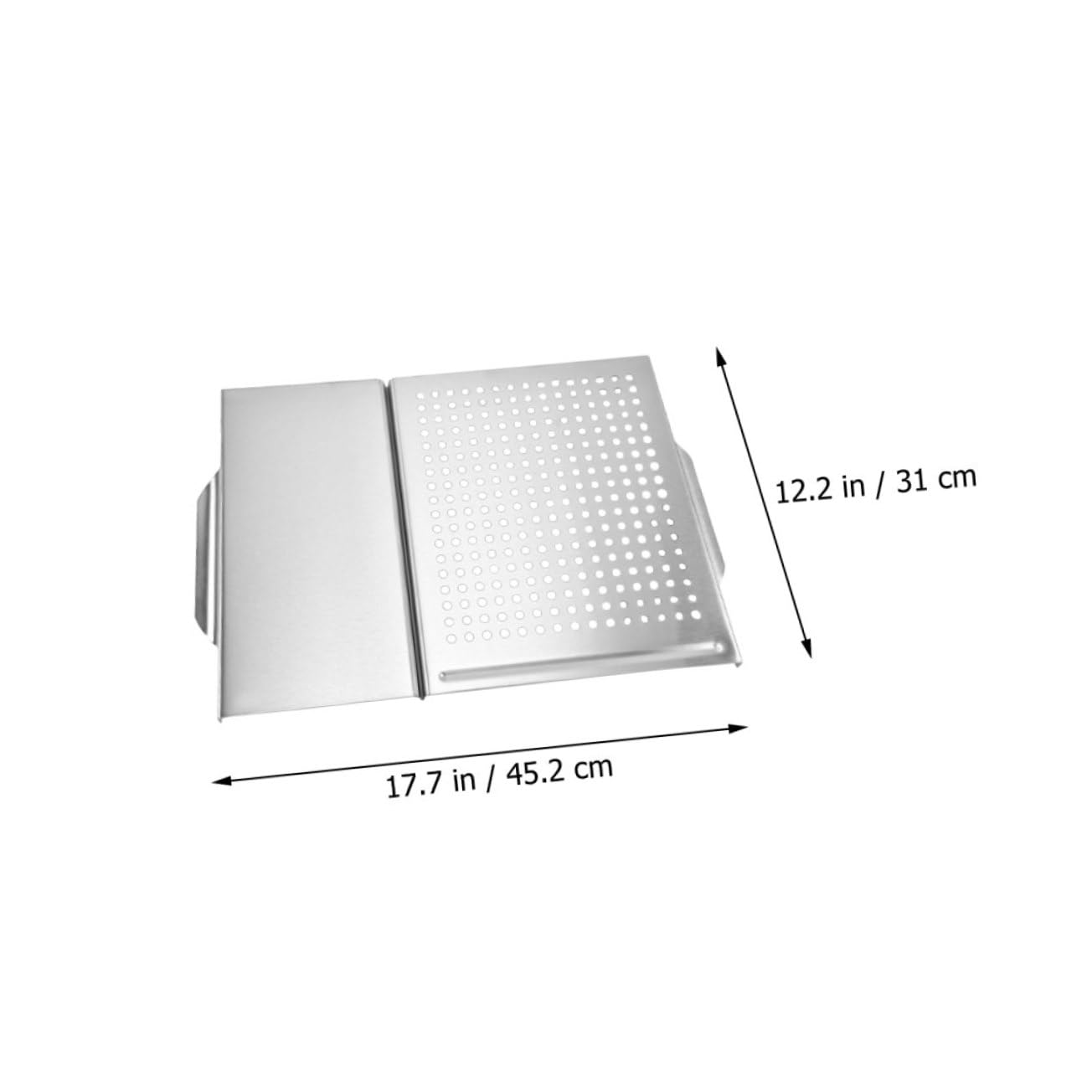 POPETPOP 1pc Stainless Steel Barbecue Pan Griddle Plate Replacement Tray Grilling Accessories Cooking Grease Grill Accessories Barbeque Roaster Pan Grilling Platter Grill Tools Silver