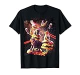 Galaxy Laser Cat On Burger - Space Cheeseburger Cats T-Shirt
