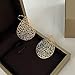 Handmade Filigree Teardrop Dangling Earrings for Women, 14K Gold Plated Sterling Silver Hooks Leaf Earrings for Gift
