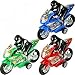 Friction Powered High Speed Motorcycles With Rider Toy For Kids "Set Of 3" (assorted colors)