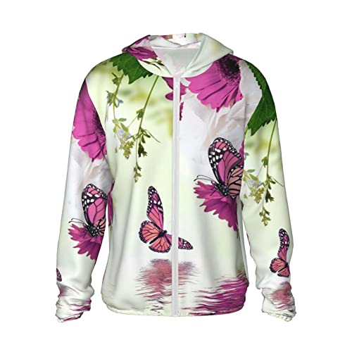 Sweat à capuche manches longues léger respirant motif floral
