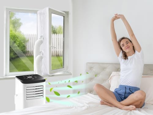 Abiyou Fensterabdichtung für Mobile Klimageräte, 300CM Klimaanlage Fensterabdichtung, Klimaanlagen, Wäschetrockner, Ablufttrockner, Hot Air Stop zum Anbringen an Fenster, Dachfenster, Flügelfenster
