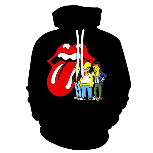 Maglione con Cappuccio con Cappuccio da Uomo Stampa Digitale Simpson 3D