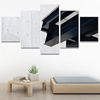 SIGNWIN 5 Panel Canvas Wall Art Solid Structures for Home Decorations Ready to Hang - 60