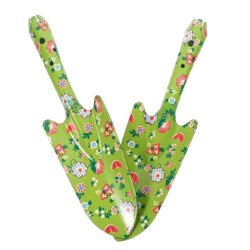 TOBBOMEY 2stücke Gartenschaufel Aus Eisen Topfschaufel Zum Umpflanzen Und Eintopfen Gartengerät Für Graben Und Pflanzen Blumentopfschaufel Mit Bedrucktem Design Platzsparendes Werkzeug Für