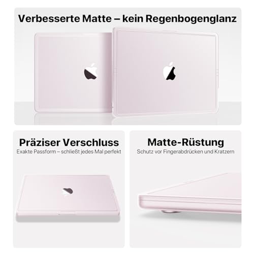 Image of Soonjet Compatible with MacBook Air 13 inch Case M5 M4 M3 M2 2026 2025-2022, Release Model A3449 A3240 A3113 A2681, [Barely-There Pink] Hard Shell Laptop Cover for MacBook Air 13.6 inch - Pink Clear