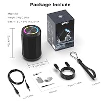 CofunKool Small Portable Bluetooth Speaker with RGB Light, Clear Stereo Sound, Wireless Speaker Bluetooth 5.4, TWS Pairing, AUX & TF Card Input for Bedroom, Desk, Travel, Home — image 9