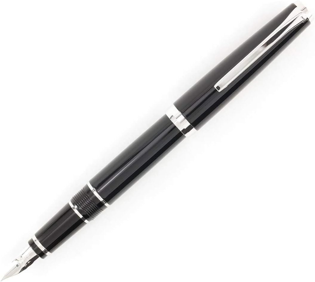 PILOT Metal Falcon Collection Fountain Pen, Black Barrel, Fine Nib (60570)