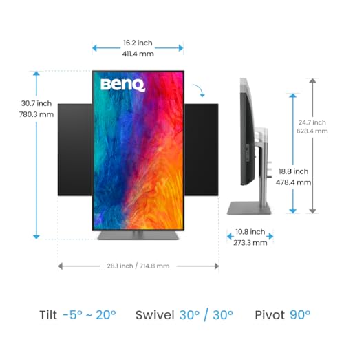 Image of BenQ PD3225U Pro-design Monitor for Macbook 32 inch IPS Black Tech. CR 2000:1|4K UHD|VESA DisplayHDR400|98% P3| 100% sRGB|DeltaE≤2|Pantone Validated|ICCSync|PIP /PBP|Thunderbolt 3|USB-C(PD 85W)|USB Hub|KVM
