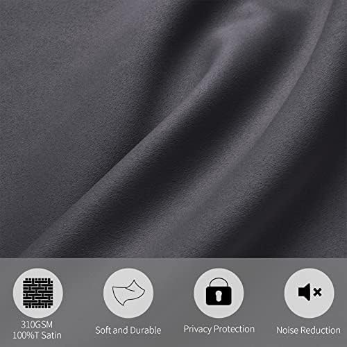 LAVANCE Blackout Curtains 2 Panels Thermal Insulated Darkening Eyelet Curtains 140 x 137cm Window Treatment Energy Saving Noise Reducing Blocking Privacy Drape for Bedroom Living Room, Dark Gray
