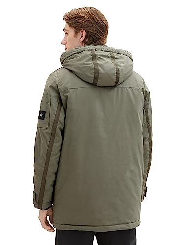 TOM TAILOR Herren 1037358 Coated Parka Jacke mit Abnehmbarer Kapuze, 32097-smokey Olive Green, XL – Ansicht 3