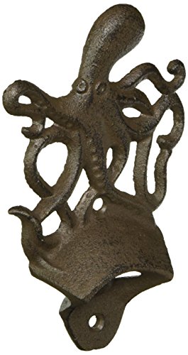 Hampton Nautical Cast Iron Wall Mounted Octopus 6" Bottle Opener #TOP2