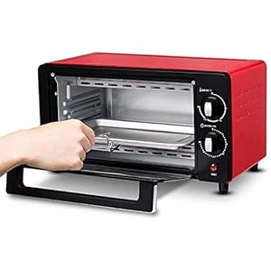 Keukenoven, mini-oven Elektrisch fornuis en grill, zwarte mini-ovengrill Multifunctionele oven Mini-elektrische oven 60 minuten Timing Capaciteit van 10 l Gelukkig leven