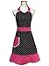 Hyzrz Lovely Sweetheart Retro Kitchen Cotton Cooking Salon Pinafore Vintage Aprons for Girls Women Apron with Pockets, Black and Red