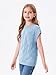Haloumoning Girls Tops Summer Cute Vest Kids Cap Sleeve Crewneck Tanks Knit Loose Tops with Pocket 5-14 Years, Blue, 10-12 Years