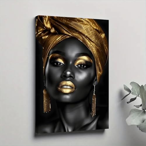Affiche sur toile pour chambre et couloir portrait femme africaine design