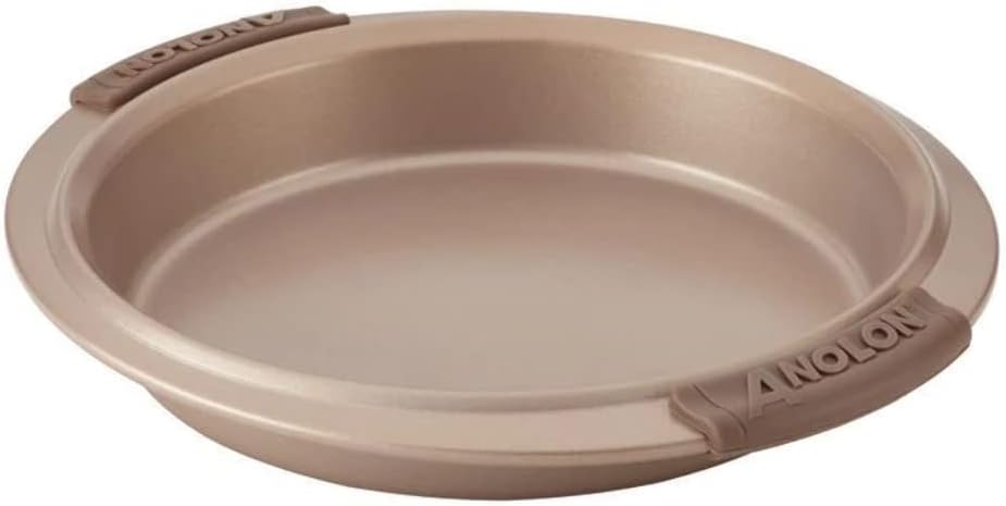Anolon Advanced Bronze Nonstick Bakeware 9-Inch Round Cake Pan with Silicone Grips