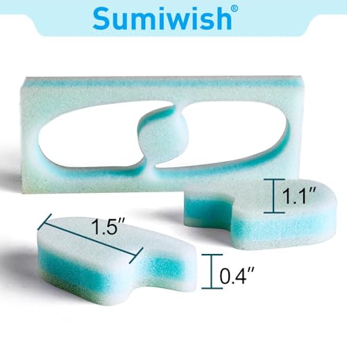 Image of Sumiwish Foam Toe Separators, 20 Pack Breathable Toe Spacers, Reduce Friction and Relieve Corns Pain, Overlapping Toes Corrector - (Blue)