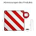 Wiltec 2in1 rot weiße Warntafel Spanien und Italien 50 x 50 cm, Fahrradträger Schild aus Aluminium, Warnschild für Heckträger reflektierend