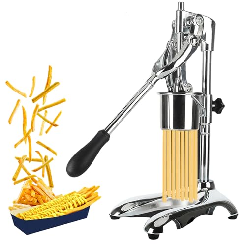 Máquina de freír francesa, exprimidor manual de acero inoxidable, 12 agujeros, puede hacer patatas fritas perfectas