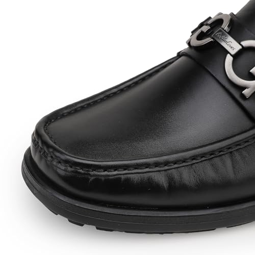 Mens Classic Leather Dress Shoes, Fashion Buckle Slip-on Penny Loafer Party Shoes Wedding Loafers for Mens4