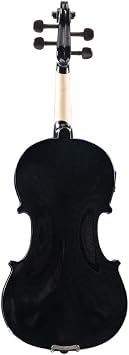 4/4 Solid Wood EQ Violin Case Bow Violin Strings Shoulder Rest Electronic Tuner Connecting Wire Cloth (Black)