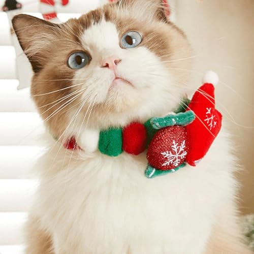 Collier de chat de Noël en peluche molle pour déguiser sans stress
