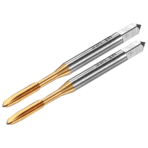 Image of M METERXITY 2-Pack M3x0.5mm Metric Thread Tap, HSS Titanium Coated 51mm Length Straight Flute Right Hand Thread Screw Tapping Tool for Drilling/Milling Machines/CNC Machine Tools