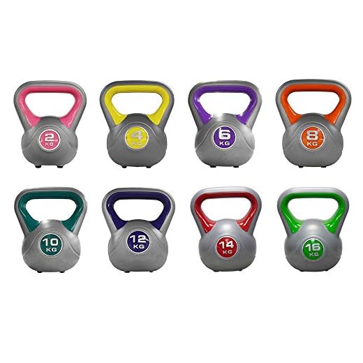 JLL® Coloured Vinyl Kettlebells 2kg-16kg (10kg), Home Gym, Training, Weight, Fitness, Available in sets. (Green, 10KG)