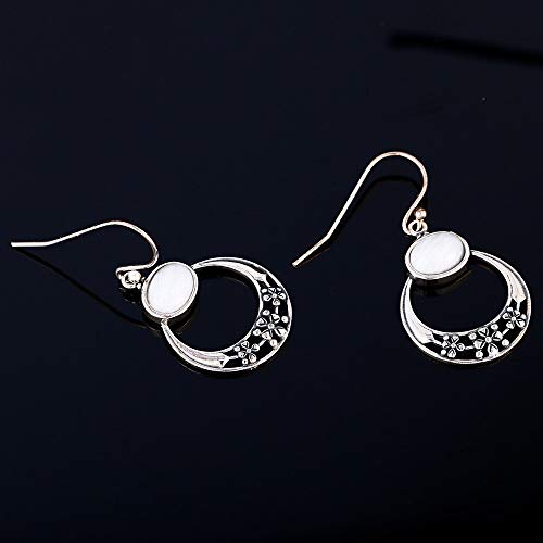 Boucles d'oreilles pierre de lune ovale 6x8mm et argent pour femme - 3