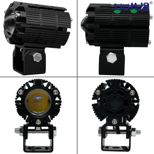 Image of LIU HJG CNC Cut Design New Mini Drive High Brightness Waterproof & Heat Dissipation Cooling Fan 80W 12V DC Power Yellow, White & Red Devil Light Reflection Universal fit For All Bikes & Cars (Pack 2)